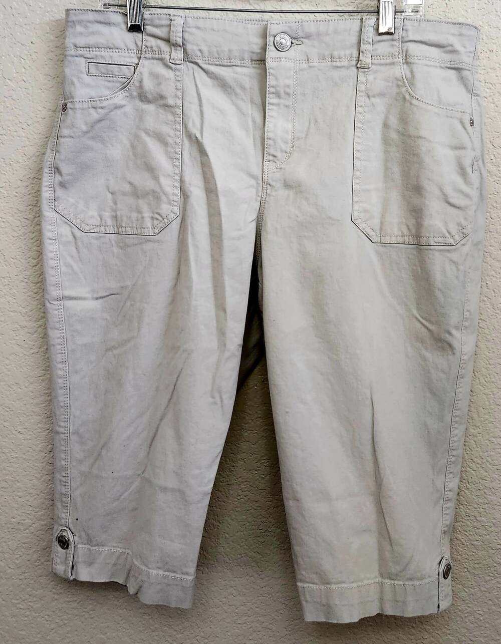 Gloria Vanderbilt Tan Beige Cropped Skimmer Pants 16P Lightweight Stretch Soft